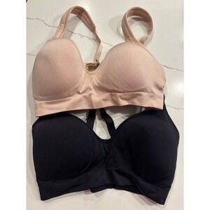 Felina 2 Pack Adaptive Cup Wire Free Bra Black Nude C6612 Small Womens